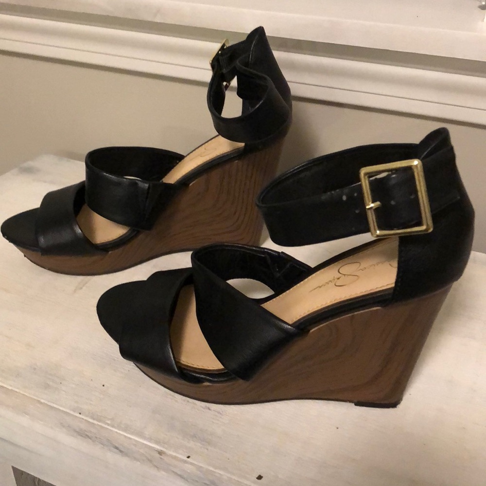 Strappy wedges
